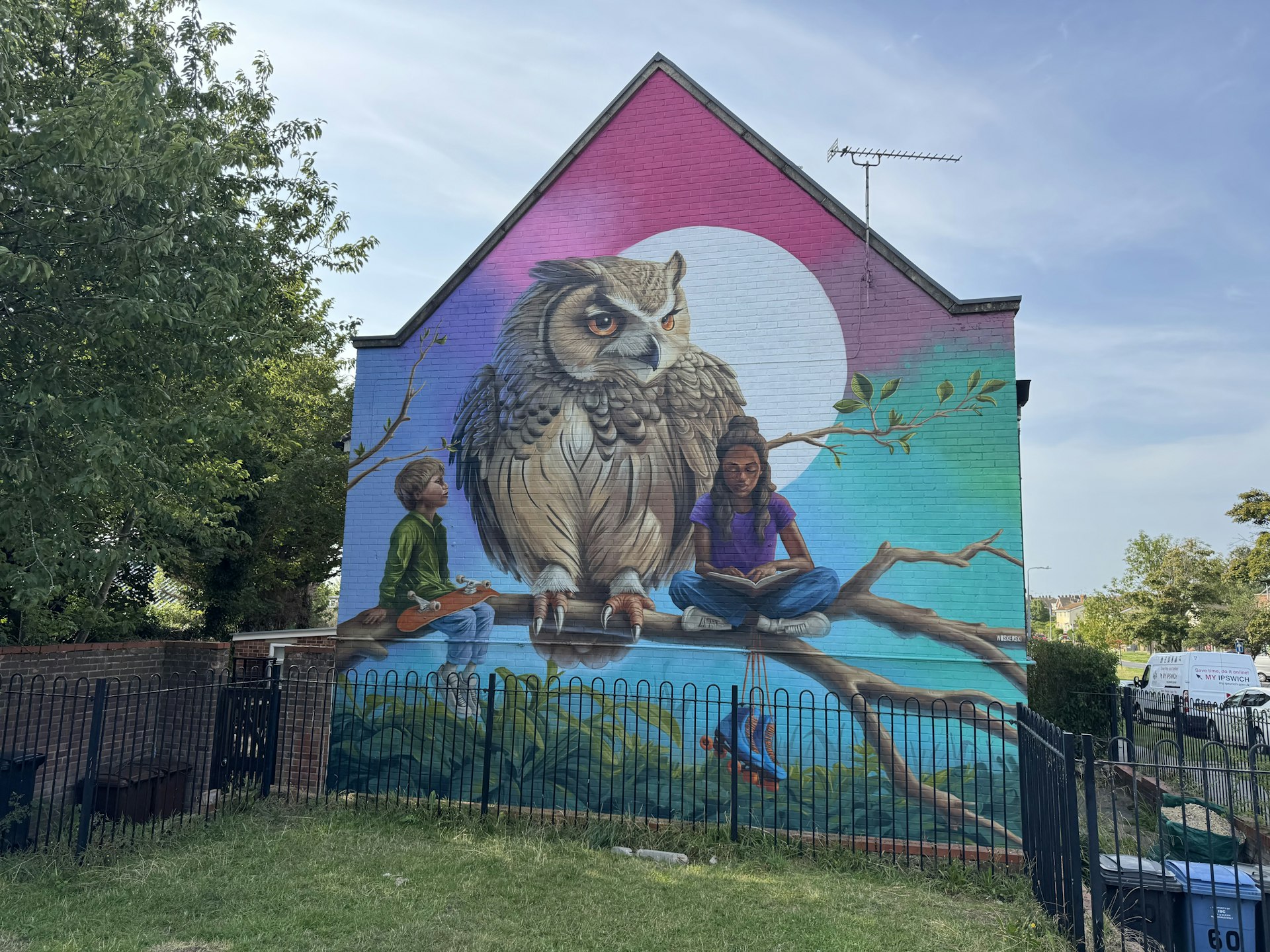 WOSKERSKI's latest mural on the side of a building on the Whitehouse estate in Ipswich